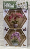 3d hexagonal photo frame simulation, three-dimensional potted plant photo frame sticker, butterfly photo frame wall sticker, three-dimensional handcrafted layer wall sticker details Picture